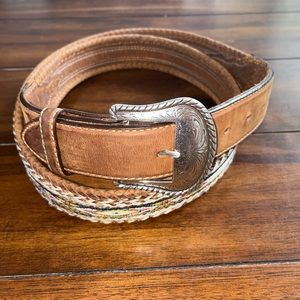 Tony Lama Badlands Horse Hair with Ribbon Belt